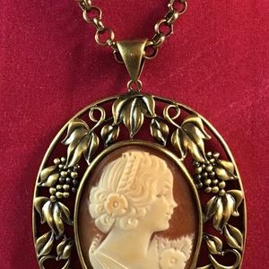 AMEDEO NYC 40mm FLORAL CAMEO Pendant Necklace